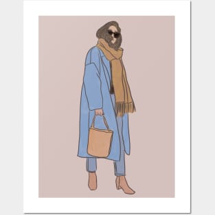 Fashion woman illustration autumn style Posters and Art